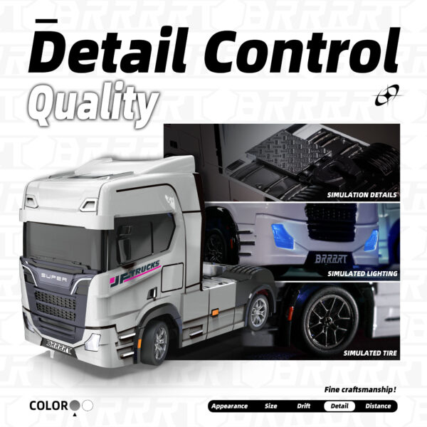RC Truck Details - Simulated Tires & Lights Close-up - Orbeezgun