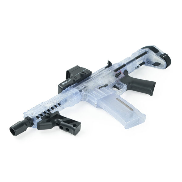 SLR Gel Blaster White Clear Body Studio Background - Orbeezgun