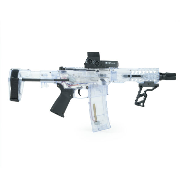 SLR Gel Blaster White Angle View Tactical Setup - Orbeezgun