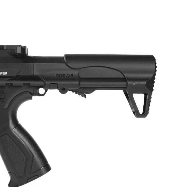 arp9-gel-blaster-electric-toy-stock-close-up ARP9 Gel Blaster Toy electric close-up of adjustable stock and rear section