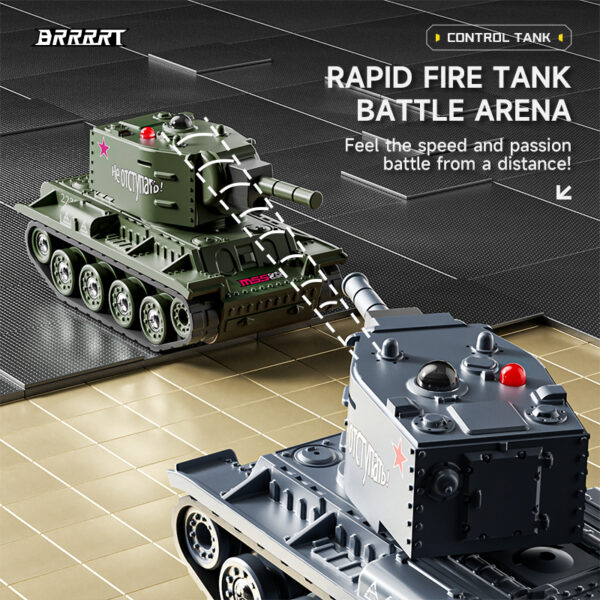 Two 1/64 Scale Mini RC Tanks In An Infrared Battle Arena -Orbeezgun