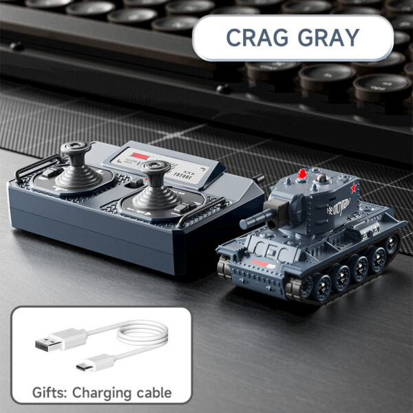 Crag Gray Mini RC Tank With Controller And Type-C Charging Cable Gift -Orbeezgun