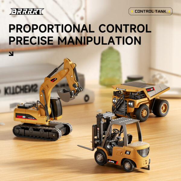 Excavator and Dump Truck Forklift - Precision Remote-Control Vehicles-Orbeez Gun