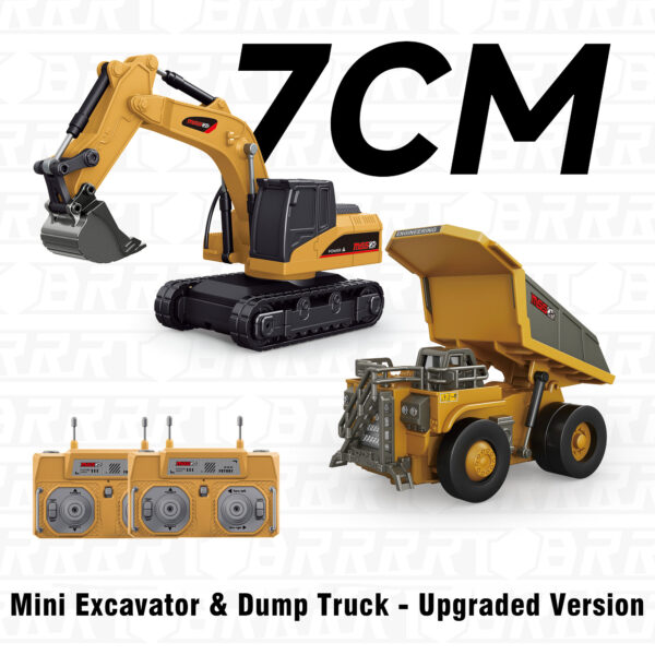 mini excavator and dump truck set 1/64 Mini RC Excavator & Dump Truck Toy Set