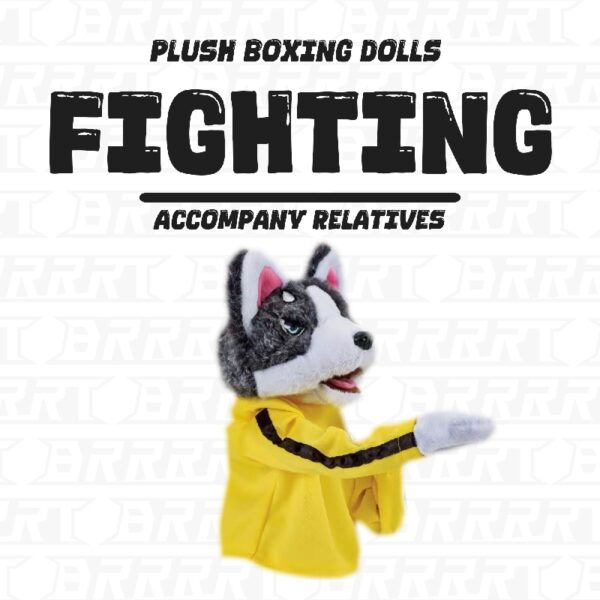 Kung Fu Husky Hand Puppet, Interactive Yellow Jacket Design