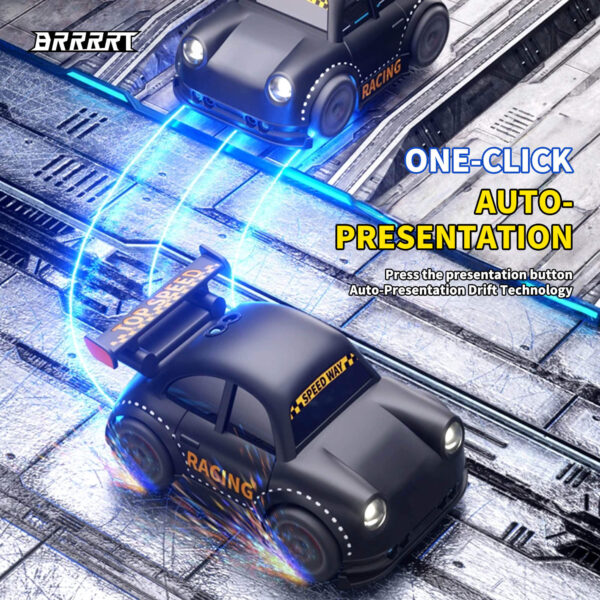 Mini Smart Drift Car Black and White with Speed Racing Design - Remote Control