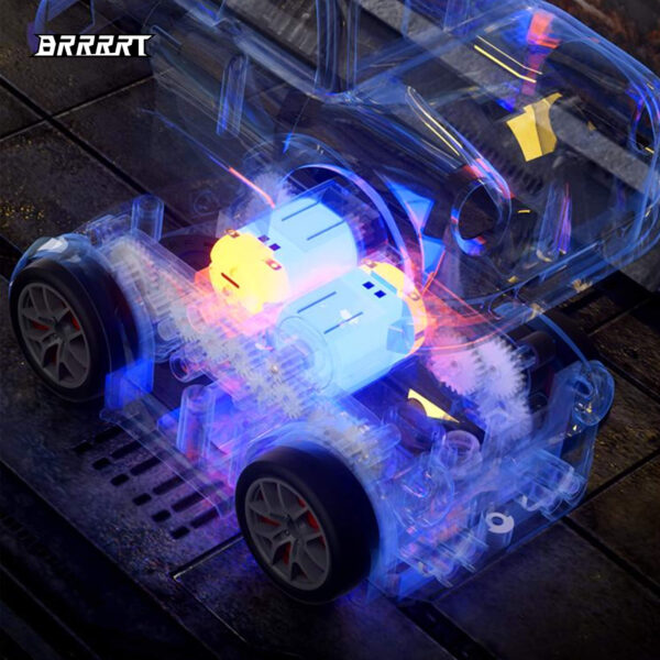 Mini Smart Drift Car Transparent Inner Structure - Detailed View