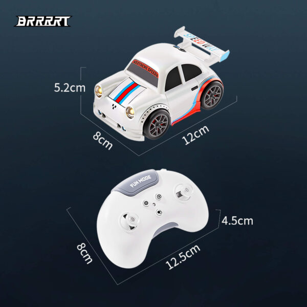 Mini Smart Drift Car White Size and Dimensions