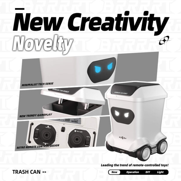 Mini RC Trash Can with Trendy Gameplay - Remote Control Fun