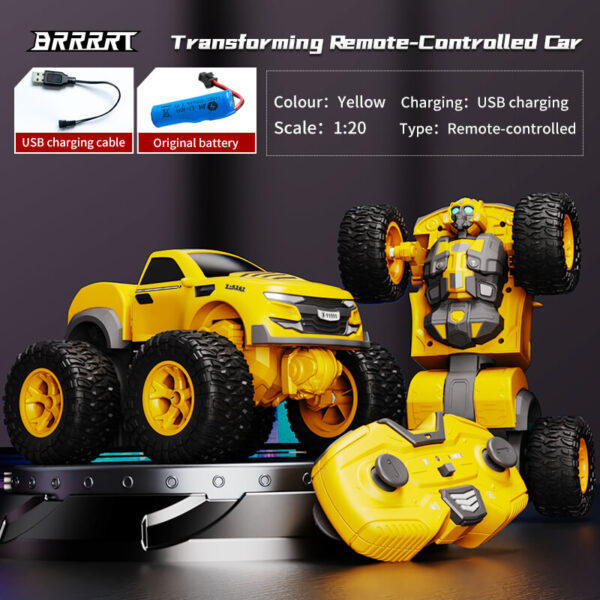 Remote-Controlled-Robot-Toy-USB-Charging-Details-BRRRT 1/20 RC Deformable Car Robot